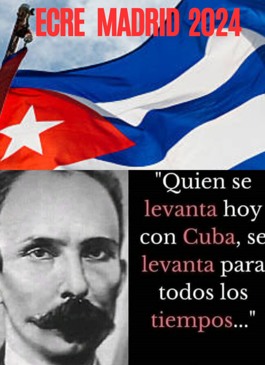 La emigración patriótica cubana estará presente en el Encuentro de Cubanos Residentes en Europa a efectuarse en Madrid, 'CUBA NOS UNE', y con la convicción de QUIEN SE LEVANTA HOY CON CUBA, SE LEVANTA PARA TODOS LOS TIEMPOS #MartiEntreNosotros SOMOS CUBANOS QUE AMAN Y FUNDAN 🇨🇺