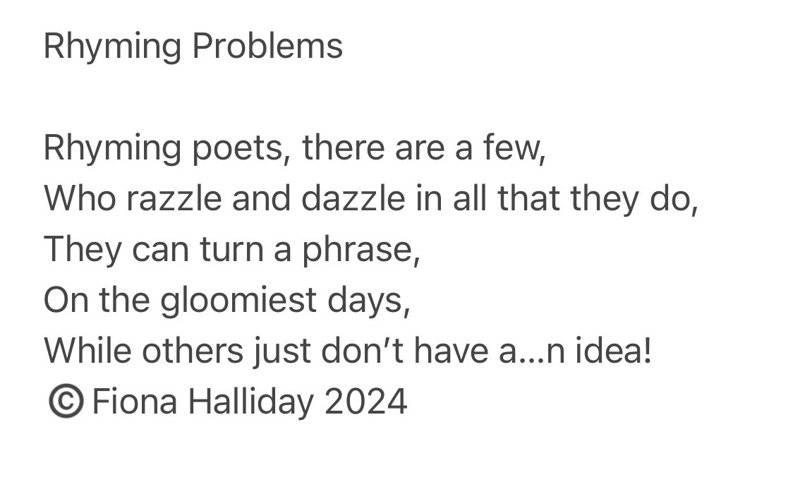 Good morning! Here’s a #limerick about one of my #poetry problems! Feel free to add any of yours! #poetryforchildren Have a lovely day! 😊🌞