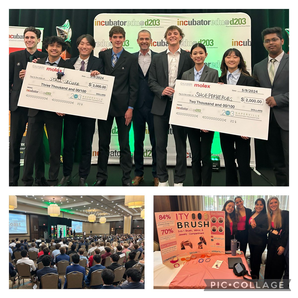 Great night of @Naperville203 @incubatoredu Final Pitches! Congrats to NNHS teams Stall Secure (1st place) and SHOEperheroes (2nd place) on their impressive performances! Special thanks to @DanBridges203, @JillHlavacek, @NeubauerNCHS for their unwavering support of this program!