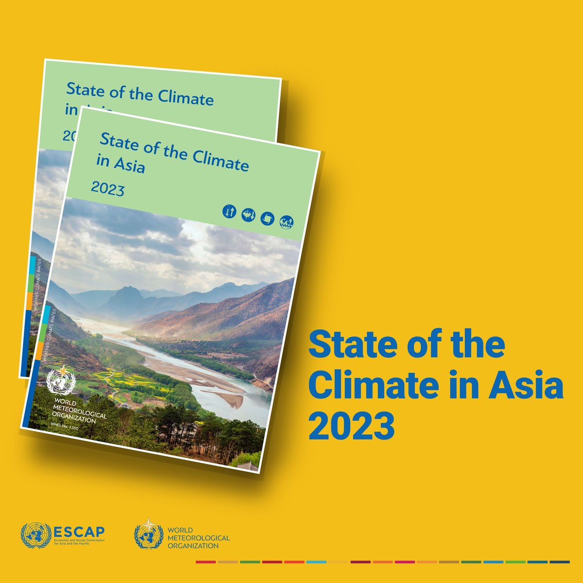 🔥 Unveiling the stark #climate crisis: Asia's scorching heatwaves, devastating storms and escalating climate impacts exposed in our new report 👉 buff.ly/3UDncqn Time to act for a #sustainable future in #AsiaPacific! 🤝 @WMO & @UNESCAP #EW4All #EarlyWarningsForAll