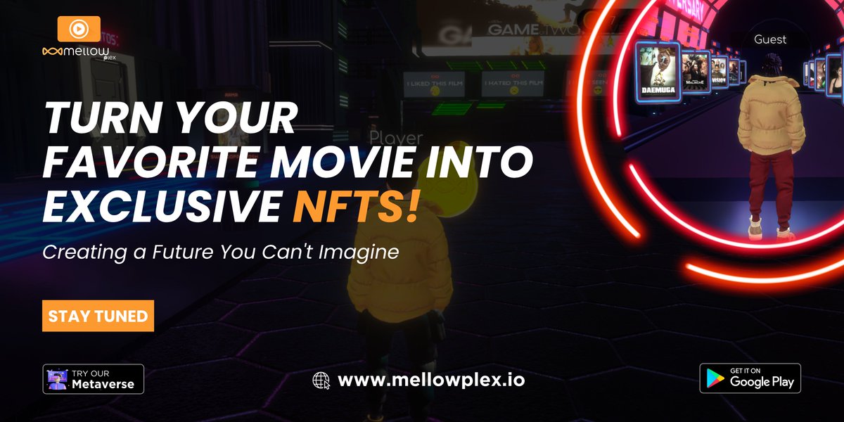 MellowPlex: Where fandom meets the future!  ✨  

#MellowPlex #MovieMetaverse #NFT #movies #PlayToEarn #AI #VR