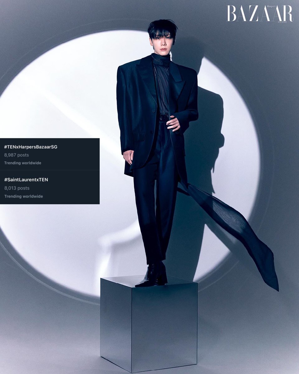 TENzenter's tweet image. Worldwide twitter (x) trends 🌎

#TENxHarpersBazaarSG
#TENxSaintLaurent

ตอนนี้แฮชแท็กของเตนล์กำลังติดเทรนด์โลกอยู่ด้วยค่ะ 🖤✨