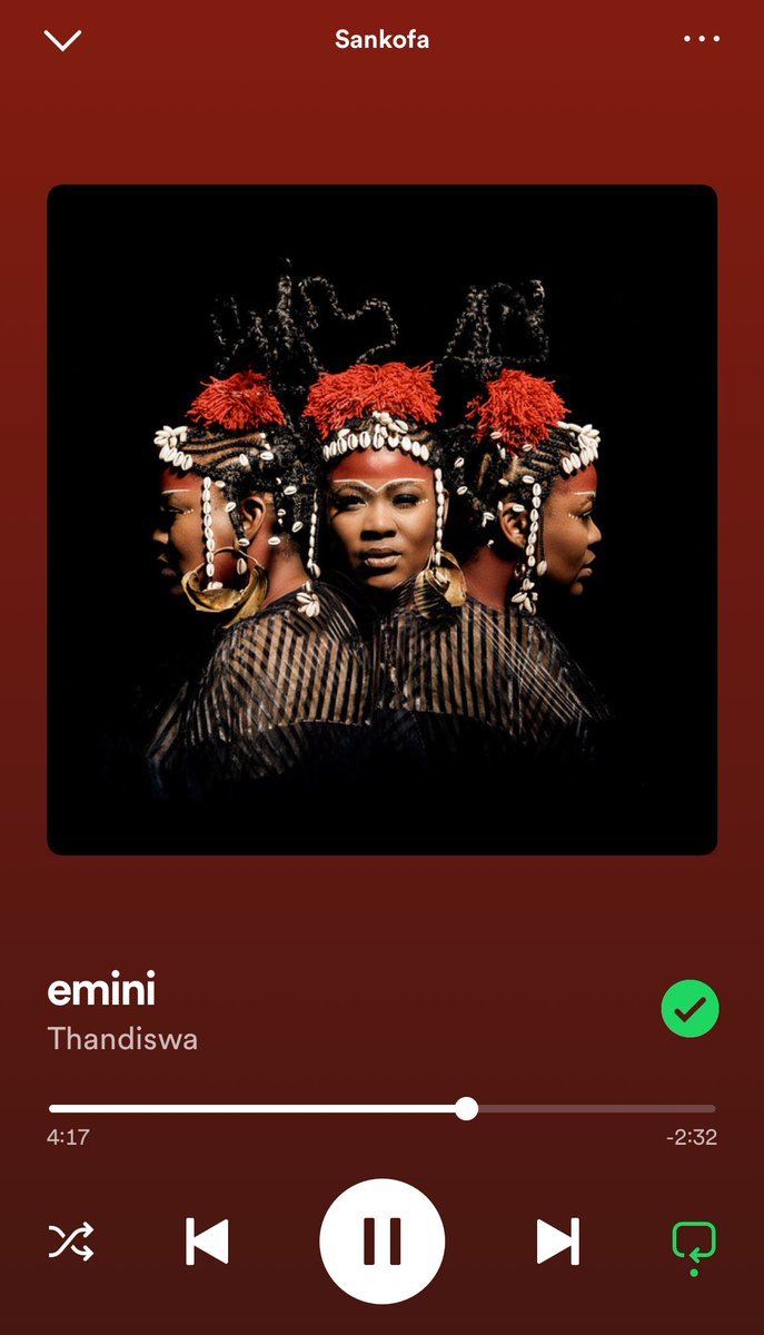 “Amasela, siphethwe ngamasela”- @thandiswamazwai 🎶🎼🎶 open.spotify.com/track/2r0ojXXq… I'm enjoying the new Thandiswa album so much. I can't wait to watch her perform it live 🥰 #SANKOFA