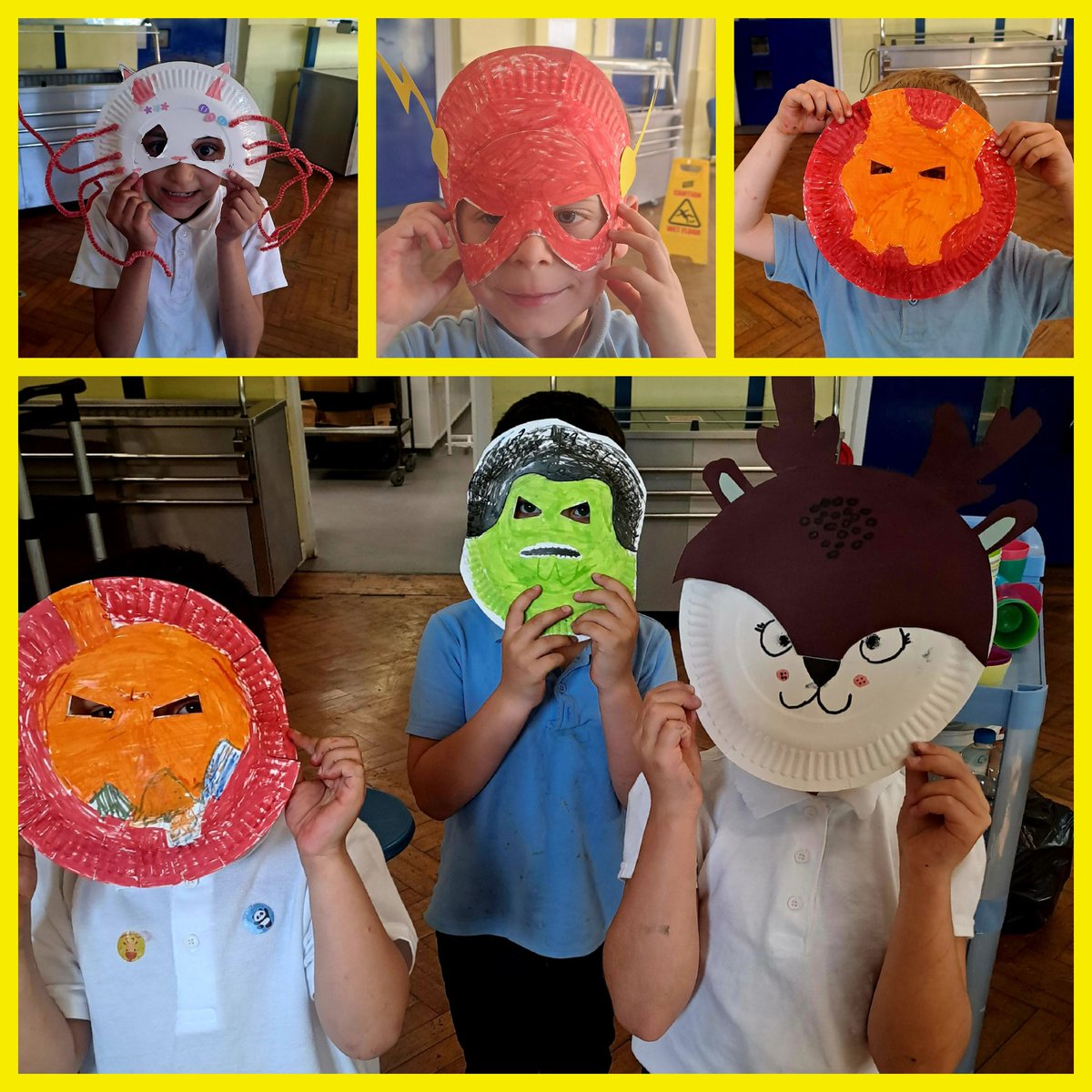 HASC: Our little ones enjoyed making masks out of paper plates. Can you guess which character they transformed into?