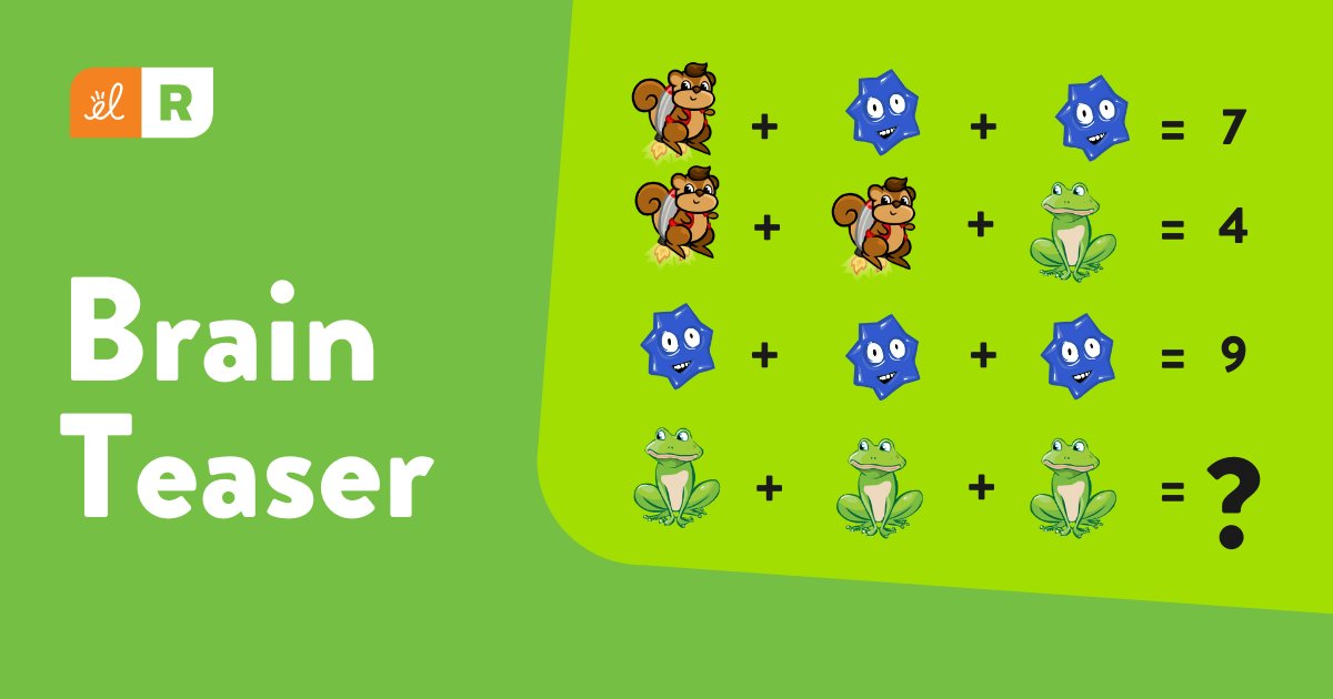 ❓🤔 Can you solve this week's math brain teaser? Comment below and let us know your answer! Your students can solve more math problems with ExploreLearning Reflex. bit.ly/3xN9msA