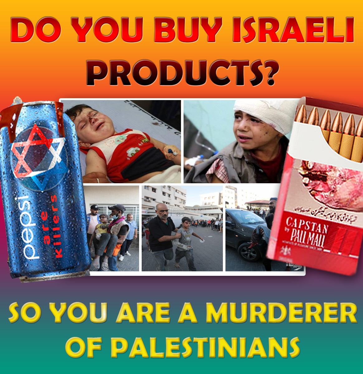 Do you buy Israeli products?if you! So you are a murderer of Palestinians. We should boycott Israeli products.

#فری_غزہ