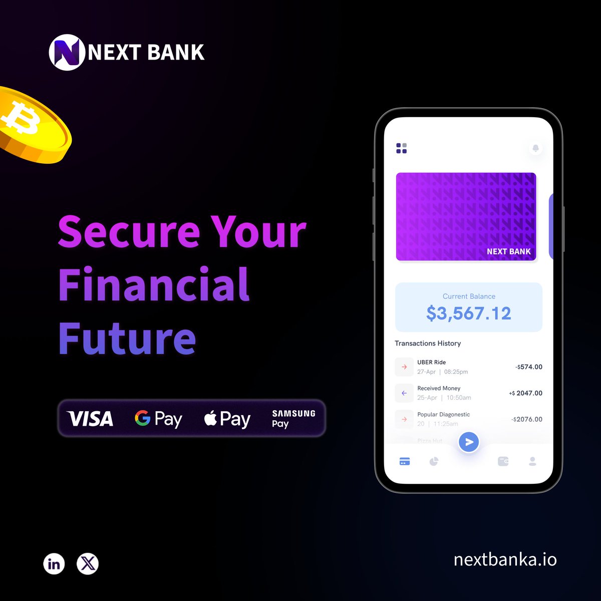 Swipe, spend, and stay ahead with NextBank's Crypto Visa Debit Card. Welcome to a new era of effortless transactions. 

Learn More👉 nextbanka.io

#web3community #NFTCommunity  #Crypto #DebitCard #NextBank