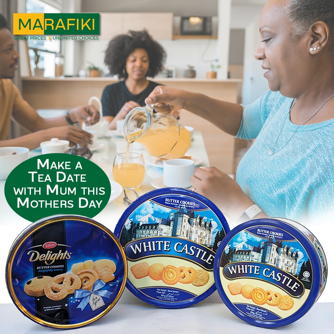 Make a tea date with mum this mothers day and enjoy these crisp, delicious butter cookies that will have you coming back for more. Grab yours today at our store or shop online.

#marafikimart #convenience #delights #whitecastle #buttercookies #shoponline #mothersday #teadate #mum