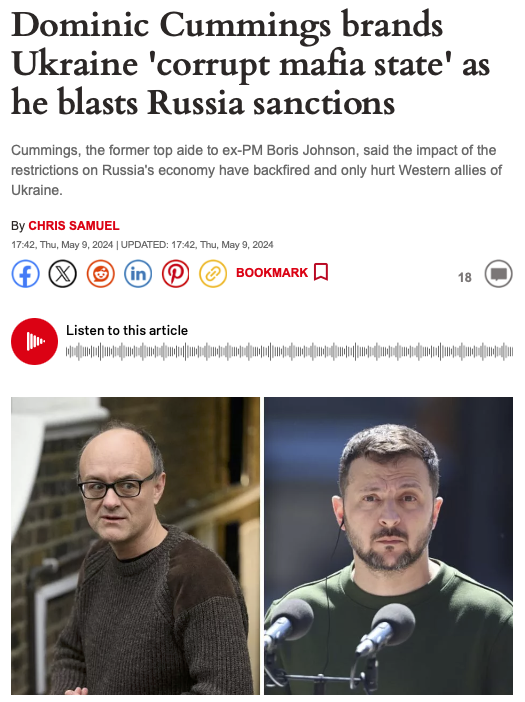 Oh look 👇 Here's the brain who got Brexit over the line with all that data manipulation, who used to live in Moscow, now trashing Ukraine and blasting sanctions against Russia Of course he is But there was never any Russian meddling in Brexit, oh no no no ...