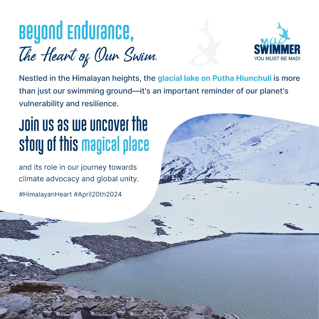 Beyond Endurance, The Heart of Our Swim. Nestled in the Himalayan heights, the glacial lake on Putha Hiunchuli is more than just our swimming ground-it's an important reminder of our planet's vulnerability and resilience. backabuddy.co.za/campaign/swimm… #HimalayanHeart