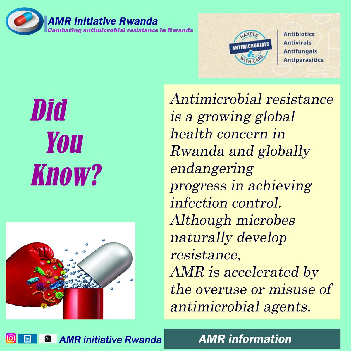#AMR is a global concerns that doesn't discriminate- It affects human, animals and the Environment. #Superbugs make treatment tougher yet simple steps like appropriate vaccinations, good hygiene practices and responsible use of Antimicrobials can make a difference. #OneHealth