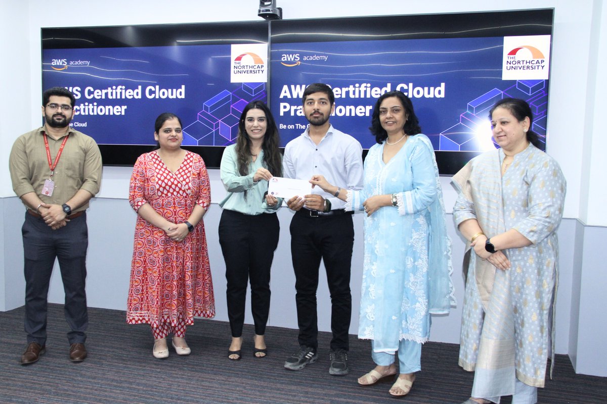 NorthCap_Univ's tweet image. Celebrating Success in Innovation and Coding Excellence at NCU! 🙌Our AWS Certified students truly shone at the recent Coding Hackathon: Embrace the Challenge, hosted by the Department of CSE on the Code Tantra platform. W

 #CodingHackathon #AWS  #Congratulations #NCUStudents