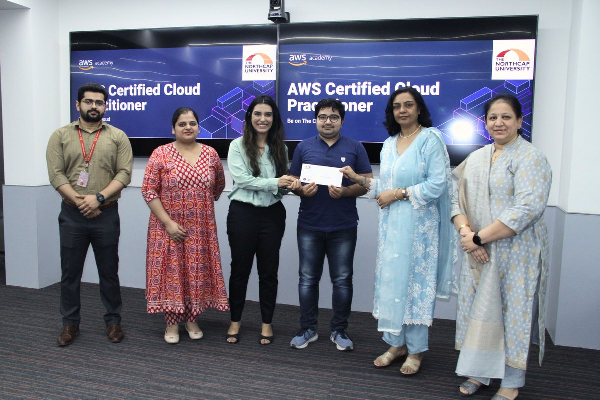 NorthCap_Univ's tweet image. Celebrating Success in Innovation and Coding Excellence at NCU! 🙌Our AWS Certified students truly shone at the recent Coding Hackathon: Embrace the Challenge, hosted by the Department of CSE on the Code Tantra platform. W

 #CodingHackathon #AWS  #Congratulations #NCUStudents
