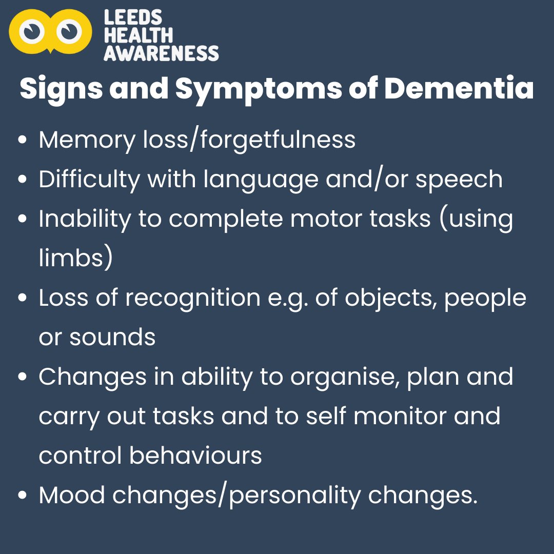 #DementiaActionWeek! If you notice any potential signs of dementia in yourself or in people close to you, speak to your GP.❤ Although dementia has a common set of signs and symptoms, each type presents itself differently, and people may have some or all of them.