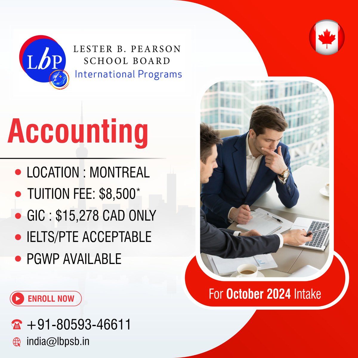 ✅ Lester B Pearson School Board

🔸PROGRAM: ACCOUNTING
🔸LOCATION: MONTREAL
🔸TUITION FEE: $8500*
🔸GIC: $15278 CAD Only
🔸IELTS/PTE ACCEPTABLE
🔸PGWP AVAILABLE

𝐑𝐄𝐒𝐄𝐑𝐕𝐄 𝐘𝐎𝐔𝐑 𝐒𝐄𝐀𝐓𝐒 𝐍𝐎𝐖👇

❗️𝐀𝐏𝐏𝐋𝐘 𝐓𝐎𝐃𝐀𝐘❗️