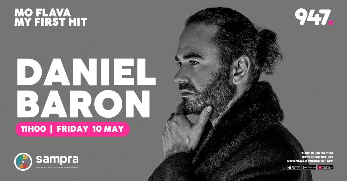 DanielBaronSA's tweet photo. Honoured to be invited to feature as a special guest today on @947 to talk about my 15 year career as an artist/producer/songwriter, that 1st song that kicked things off & the incredible work that SAMPRA is doing for our industry.
#MyFirstHit brought to you by @OfficialSAMPRA https://t.co/YU8QW0YN7O