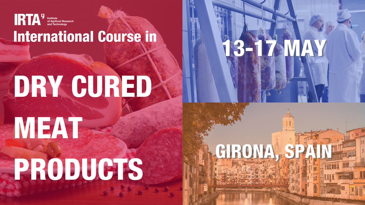 Last days to register for the IRTA International Course in Dry Cured Meat Products!🥩 This year we celebrate the 🔟th edition of this reference course for the meat sector. Don't wait until the last day! transferencia.irta.cat/en/activitats/…