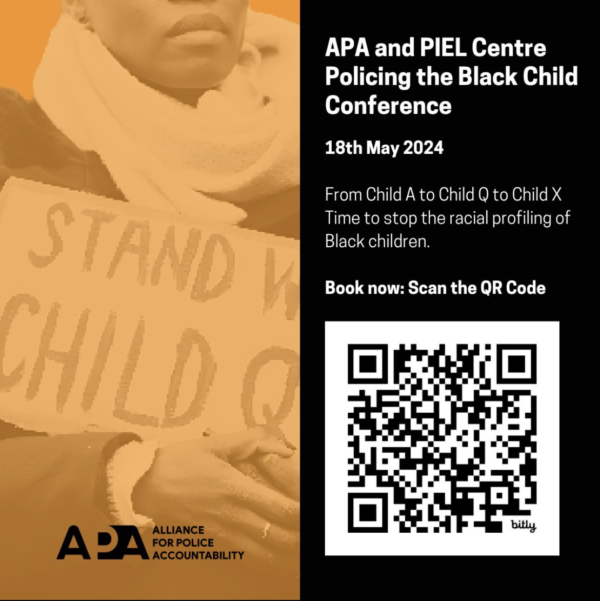 The APA Highlighting the Met's Racial
 Profiling of London’s Black Children At the Policing and Black Child Conference. #BlackChildrenMatter @UEL_News @NBPAUK @BlackEquityOrg @OpBlackVote @LetsStopC9 @StopWatchUK @RunnymedeTrust @raceequality @RaceEquality_UK @NU_RaceEquality