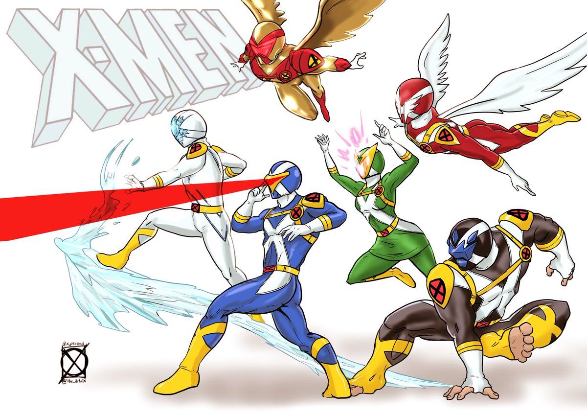 COMMISSION PROMOS OPEN (starts at $15) The classic #xmen have always been Sentai-esque in terms of story and characters, so it made so much sense for me to turn them into a #powerrangers #supersentai inspired team. Heck they even have their own #evilranger.