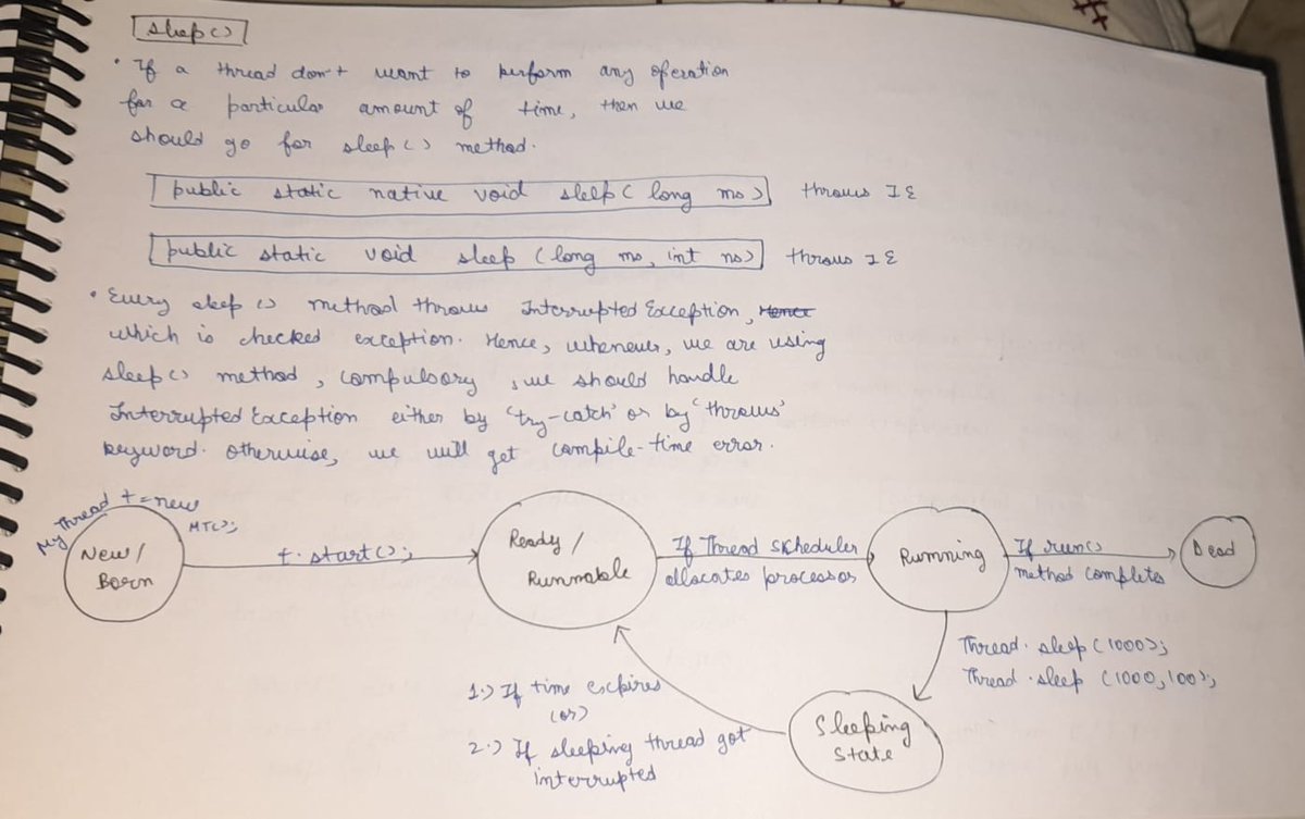 2032_ajay's tweet image. Day 53-56 of #75daysofcode in Java
Learn Multithreading concept:
✅ Learn about Thread Priorities
✅ Learn about yield() method
✅ Learn about sleep() method
✅ Learn about join() method
✅ Learn about interrupt() method
#java #javabackend #webdev