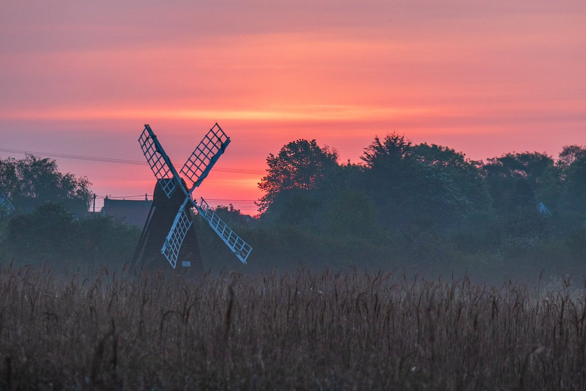 Atmospheric mist & beautiful pink colours this morning at dawn on @WickenFenNT today @WeatherAisling @ChrisPage90 @itvweather @AP_Magazine @SpottedInEly @ElyPhotographic #loveukweather @metoffice @OPOTY