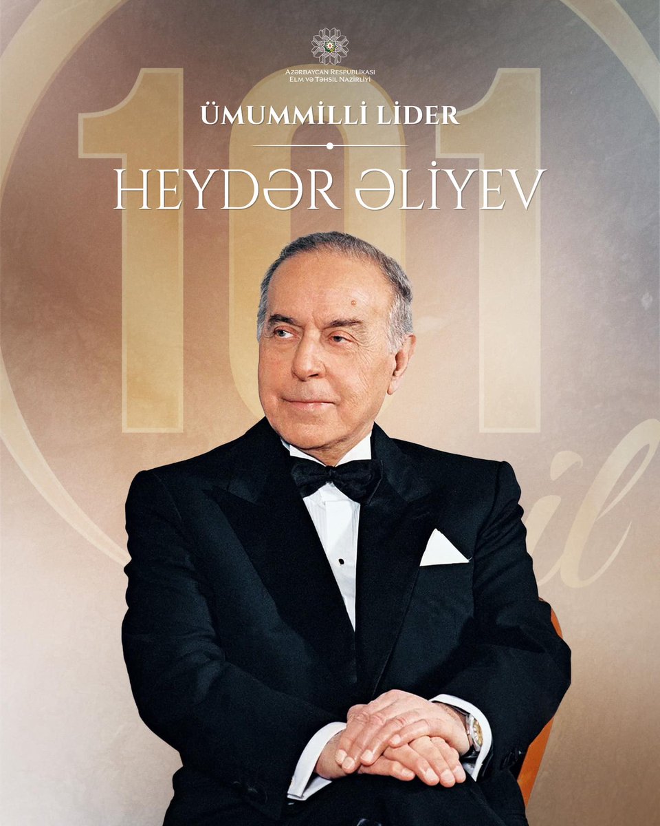 Bu gün müstəqil Azərbaycan dövlətinin qurucusu, ümummilli lider Heydər Əliyevin anadan olmasının 101-ci ildönümüdür. Genişmiqyaslı fəaliyyətində təhsilin inkişafına hər zaman prioritet sahə kimi yer ayıran ulu öndəri dərin hörmət və ehtiramla anırıq!