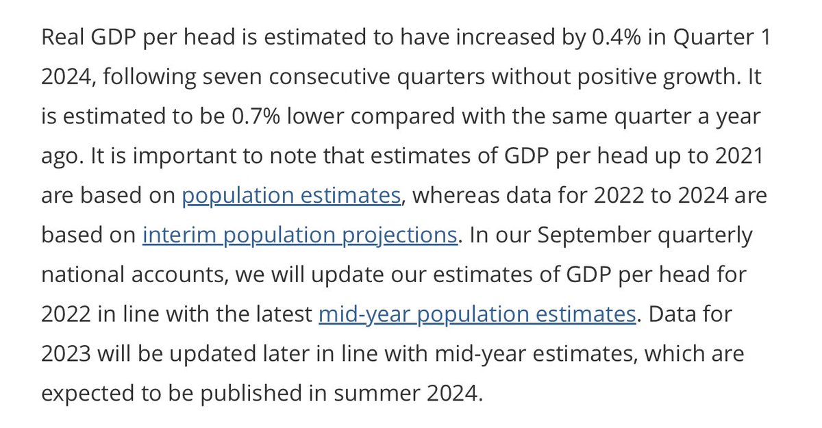 I was saying on air, the real question is not just how fast GDP is growing but how fast GDP per head is growing. That’s the best real-time measure of how our living standards are changing. And GDP per head was up 0.4% in Q1 after SEVEN quarters without growth...