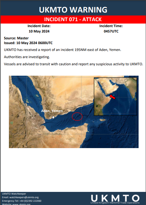 MARITIME SECURITY 🚨 ⚓️

Attack - Gulf of Aden

#security #middleeast #redsea #mena #middleeast #maritime #maritimesecurity #shipsandshipping #shippingindustry #maritimeindustry #iran #Israel #Hamas #Houthis #Yemen