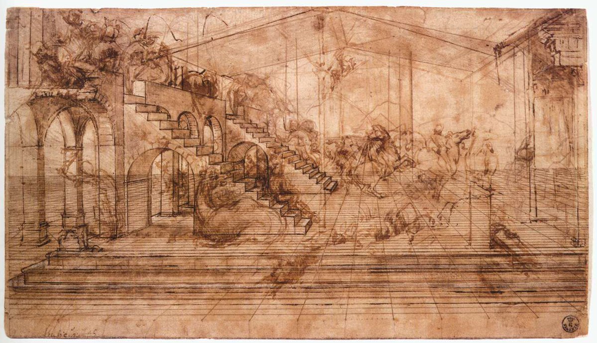 Perspectival study of the Adoration of the Magi wikiart.org/en/leonardo-da…