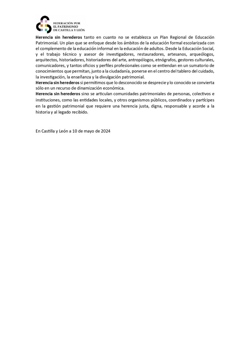 Federación por el Patrimonio de Castilla y León tweet media