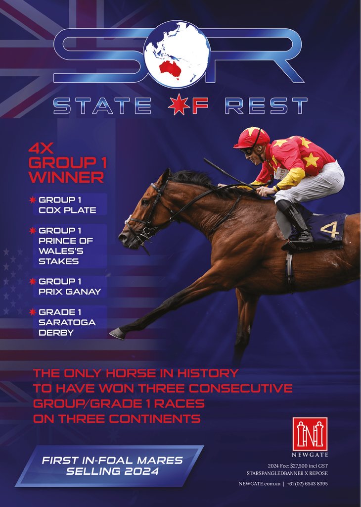 ⭐️ STATE OF REST⭐️ ❤️ 4x Group 1 Winner ❤️ The only horse in history to win three consecutive Group 1's on three continents @NewgateFarm