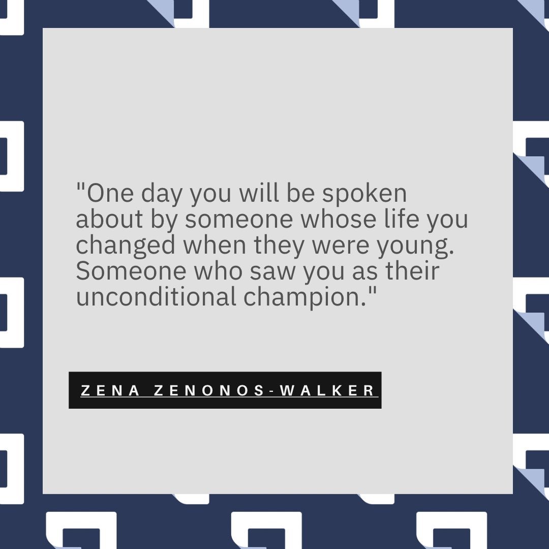 Friday's Quote:
'One day you will be spoken about by someone whose life you changed when they were young. Someone who saw you as their unconditional champion.' 
@ZenonosZena