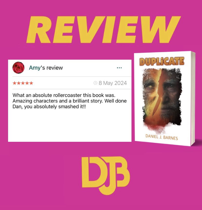 ⭐️⭐️⭐️⭐️⭐️ review for my latest release Dupliicate #dubliicate #djb
#review #bookreview 
#WritersLife
#writing 
#writingcommunity
#fictionwriter #algorithm 
#bookstagram 
#AuthorJourney 
#bookish
#instabooks
#writersofinstagram 
#selfpub