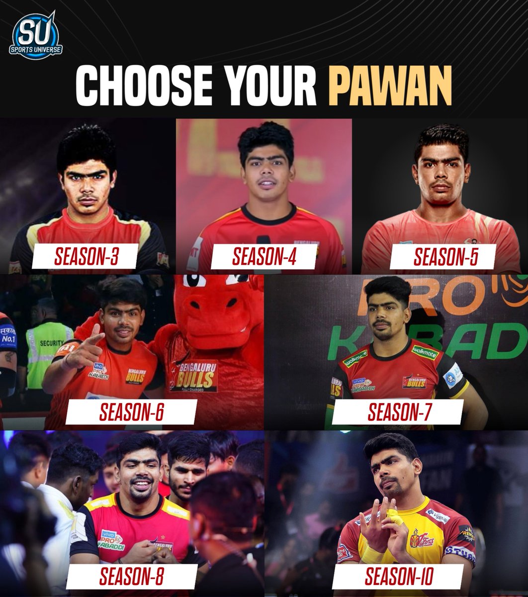 Choose one version of Pawan Sehrawat that you can always love to watch while playing! ⚡🔥

#ProKabaddi | #PKL