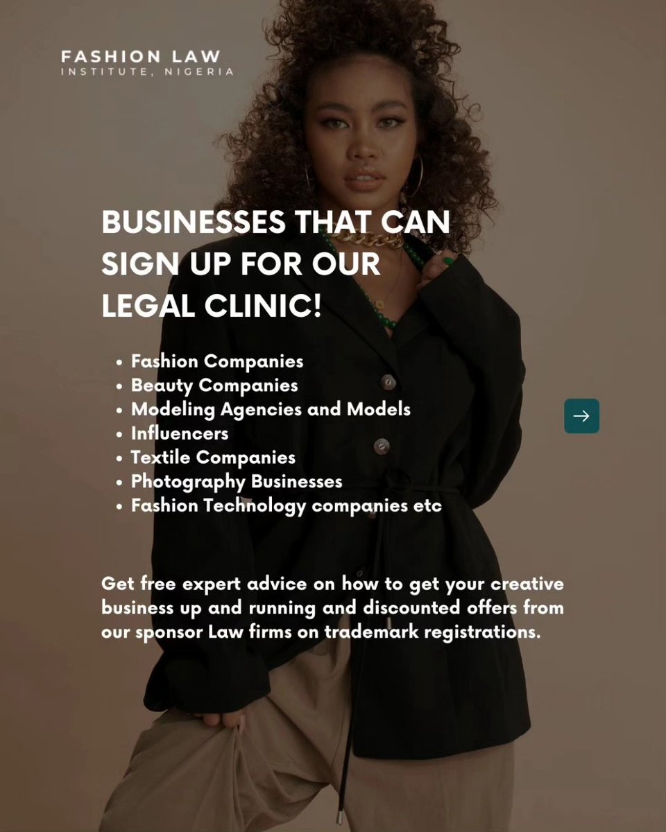 The Fashion Law Institute Legal Clinic is today. However , registration is still open.

Register now to secure your spot via the link- lnkd.in/dnwxU6YM

#fashionlawinstute #LegalClinic #legalinsights #fashionlaw #fashioninsights
#fashionbrands
#businessoffashion #lawfirm