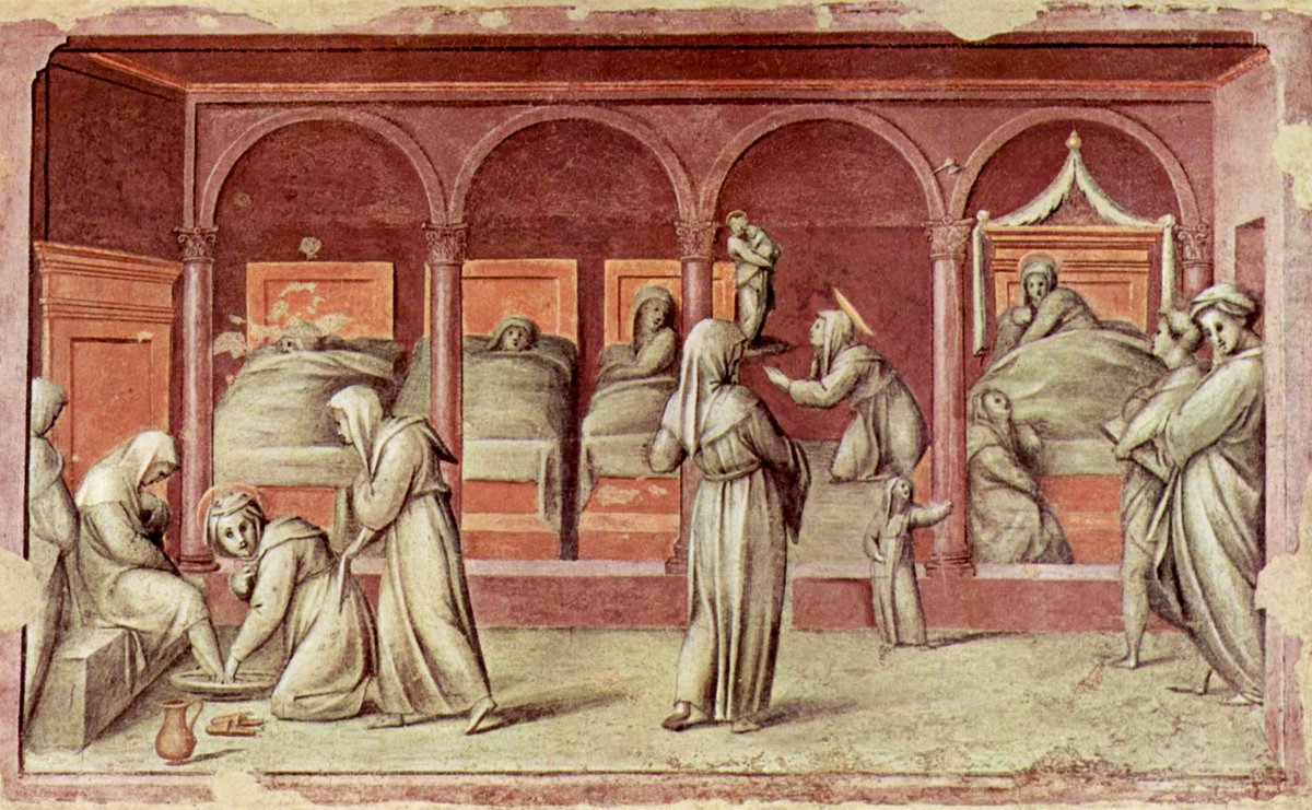 Hospital and Household Medicine 13:

An Episode of Hospital Life, 1514

Fresco  (91×150 cm) by Jacopo Carucci called Pontormo, Inv. 1890, 9385 (1890 post), Gallerie dell'Accademia di Firenze, Florence.

#csmbr #medicalhistory #hospitals