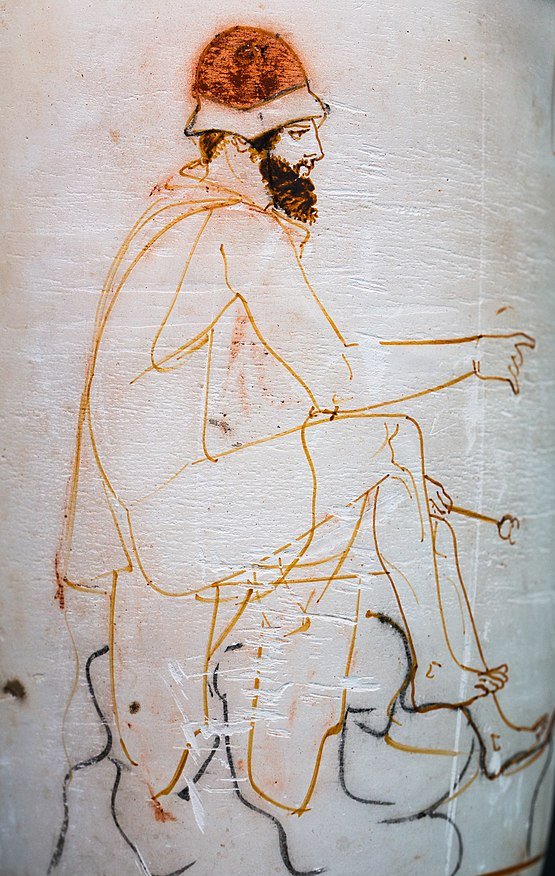Hermes Psychopompos: detail from a white-figure lekythos by the Phiale Painter, c.440–430 BC (National #Archaeological Museum, Athens, #Greece). #Art #Artwork #History