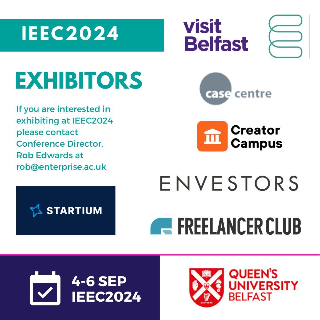 Enterprise Educators (@eeuk) on Twitter photo Thank you to our exhibitors for #IEEC2024 - <a href="/StartiumHQ/">Startium</a>, <a href="/EnvestorsLondon/">Envestors</a>, <a href="/creatorcampus/">Creator Campus</a>, <a href="/TheCaseCentre/">The Case Centre</a> and <a href="/freelancerclub/">Freelancer Club</a>. Find out more about them and IEEC2024 here buff.ly/3JQ029U. #enterprise #entrepreneurship #exhibitors Thank you to our exhibitors for #IEEC2024 - <a href="/StartiumHQ/">Startium</a>, <a href="/EnvestorsLondon/">Envestors</a>, <a href="/creatorcampus/">Creator Campus</a>, <a href="/TheCaseCentre/">The Case Centre</a> and <a href="/freelancerclub/">Freelancer Club</a>. Find out more about them and IEEC2024 here buff.ly/3JQ029U. #enterprise #entrepreneurship #exhibitors