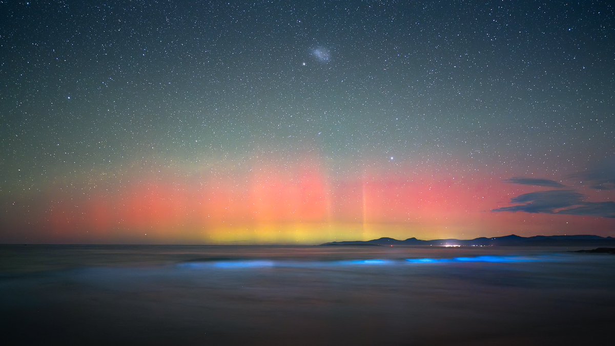 Proud to say I’ve now photographed the aurora in both hemispheres! This was taken a few nights ago in St Helens, Tasmania. Another unique experience was seeing the bioluminescence light up the water blue. Pure magic. RT appreciated as always