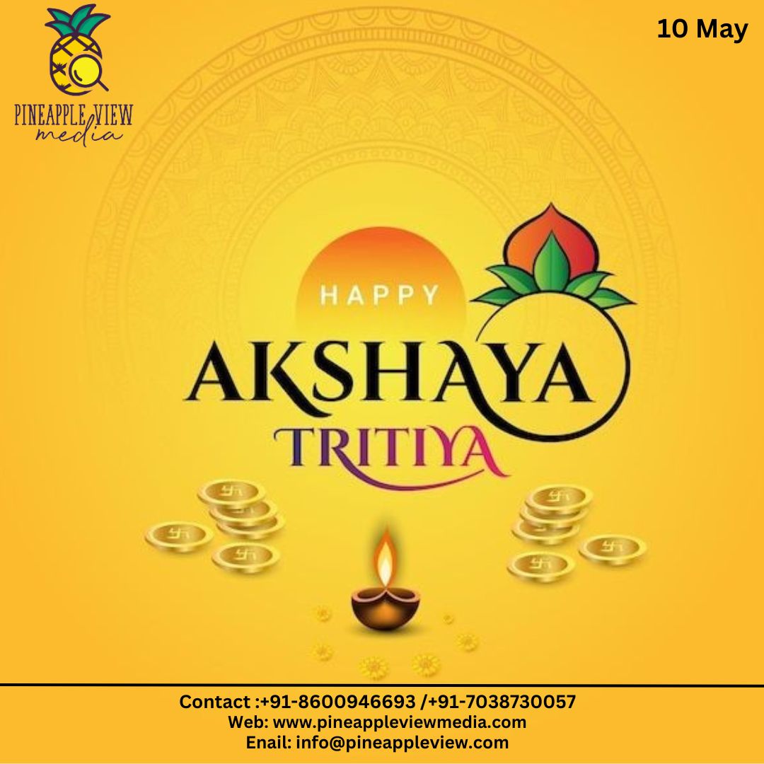 Let the auspicious energies of Akshaya Tritiya bless you with the strength to overcome challenges and the courage to chase your dreams relentlessly.
#akshaytritiya 
.
#PineappleViewMedia #b2bsolutions #b2bsales #leadgenerationservices #salesmarketing #growthmarketing #B2BSuccess
