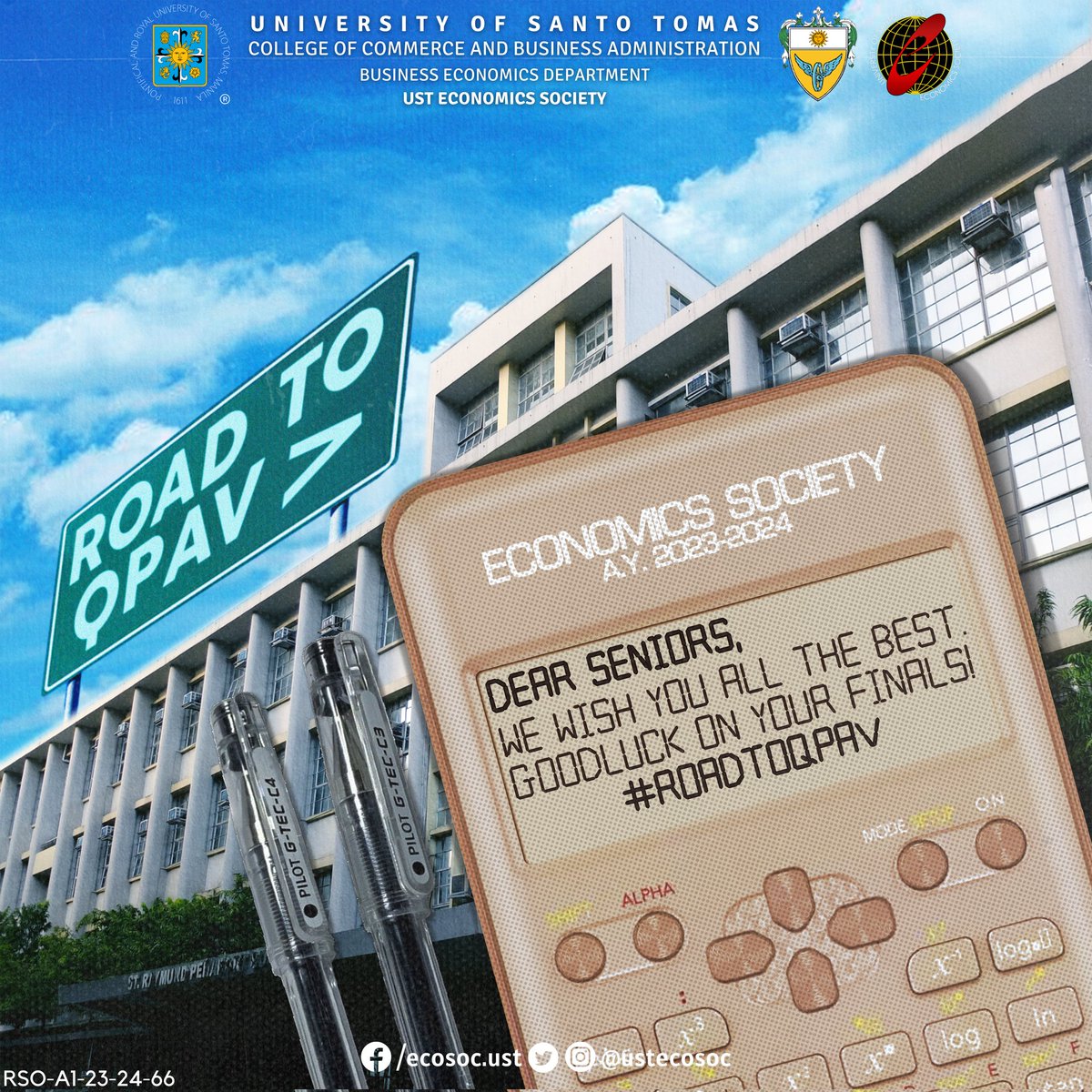 ustecosoc's tweet photo. To our Dear Seniors,

Good luck with your (final) final exams! 🍀

Let this be a reminder of all the hard work and dedication you've poured in so far. Believe in yourselves as we believe in you. 🫵☺️

We wish you all the best in everything, Ka-Ekonomista! 🔛🔝

1/2 https://t.co/eud2x1dmOA