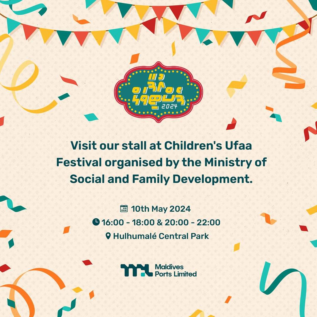 Visit our stall at Children's Ufaa Festival organised by @MSFDmv 📅 10th May 2024 🕓 16:00 - 18:00 & 20:00 - 22:00 📍 Hulhumale' Central Park