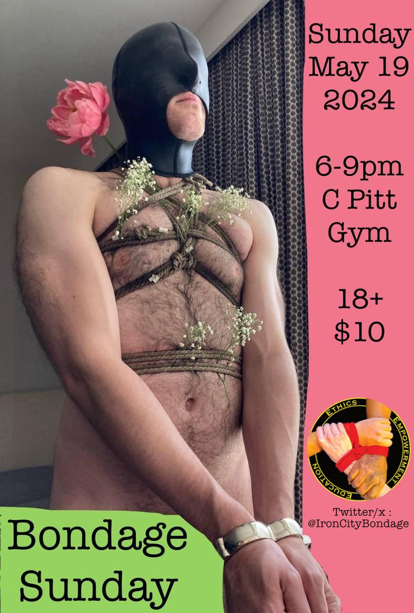 We hope everyone is have a good Spring season! Friendly reminder and invite to the monthly bondage get together!!  Please note we are meeting on May 19th, the 3rd Sunday this month. Looking. forward to seeing everyone there!  Festive Florals Fearuring @RatorvsRhino