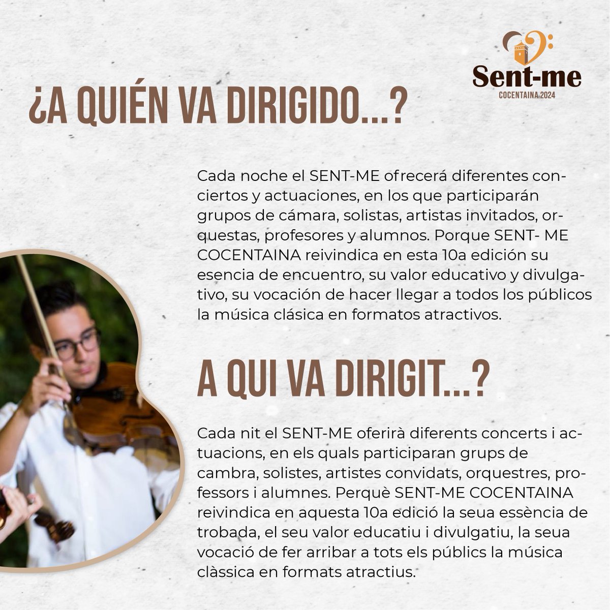 ☝🏼A qui va dirigit el SENT-ME?
☝🏼¿A quién va dirigido el SENT-ME?

#música #formación #Cocentaina #concierto #cursoverano <a href="/IgnacioGVidal/">Ignacio García-Vidal</a>