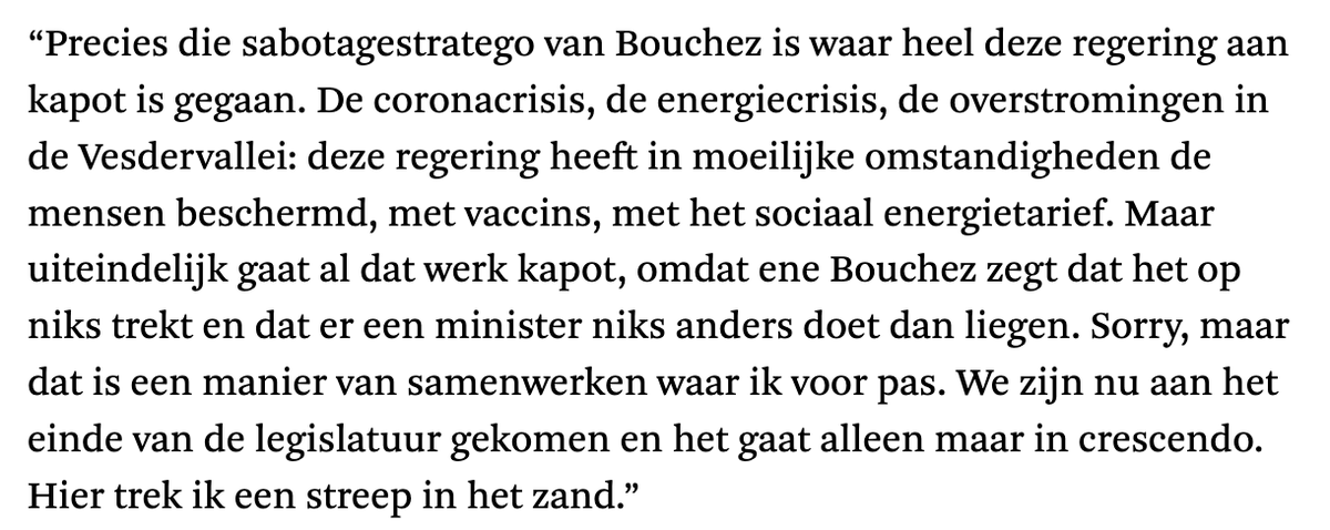 Volgens ons Tinne heeft de overheid de burger beschermd tijdens de overstromingen in Wallonië... Door de floodgates open te zetten van een stuwdam madam Van der Straeten?