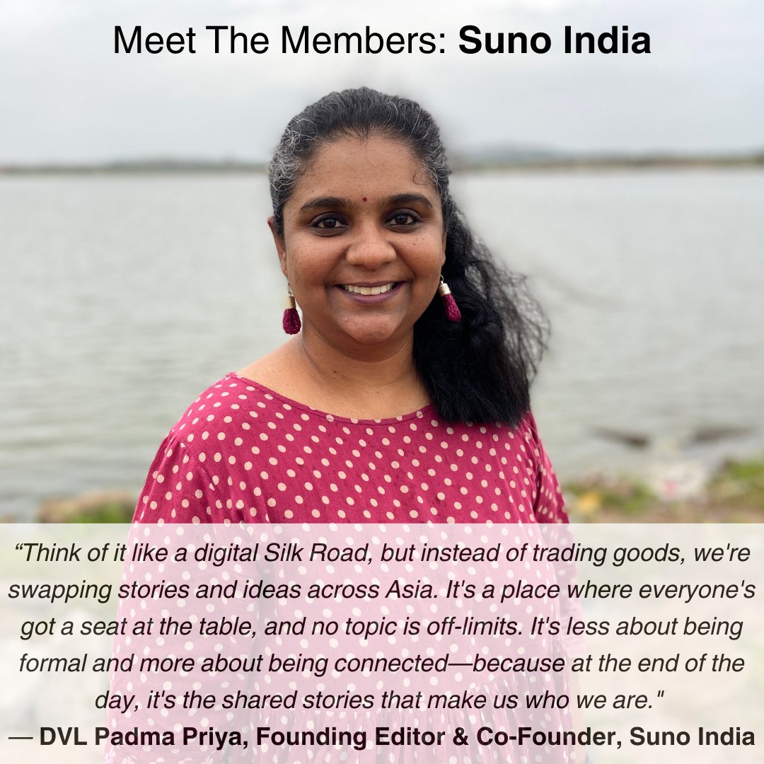 We're highlighting the 18 members of Asian Dispatch cohort 2024. @SunoIndia_in, started in 2018, is a multilingual-multi-generational podcast platform solely dedicated to audio-stories on issues that are under-represented and under-reported. sunoindia.in