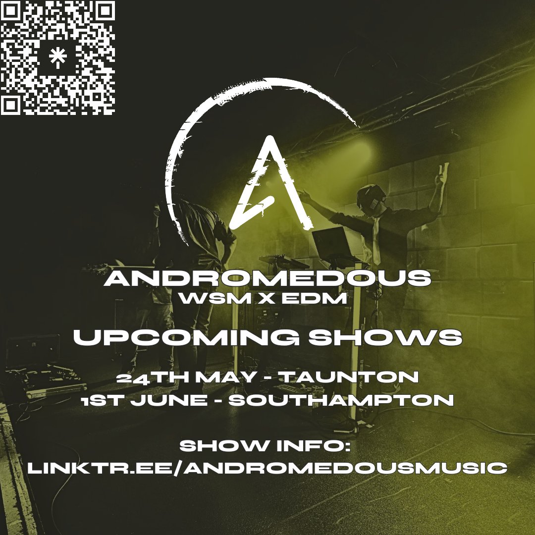 Two upcoming shows to sink your teeth into.
Taunton - May 24th
Southampton - June 1st

Show info; linktr.ee/andromedousmus…

See you on the dancefloor xoxox 

#NewMusicFriday #gig #metal