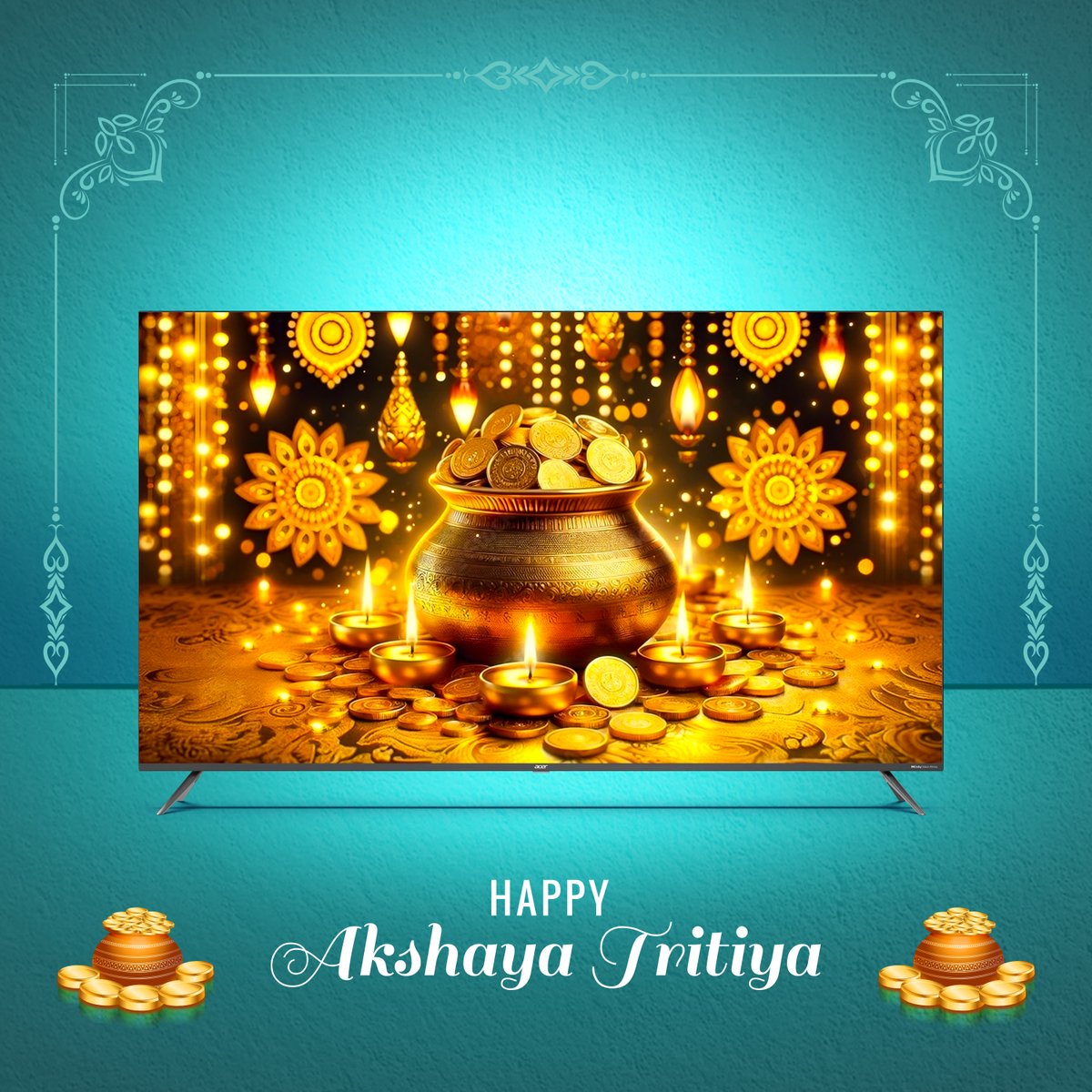 Wishing you a blessed Akshaya Tritiya filled with prosperity, happiness, and good fortune from Acer Televisions! 🌟🪔

#AcerTelevisions #FestiveGreetings #HappyAkshayaTritiya #GoogleTV #AcerTV #TV #HDR10 #FramelessDesign #DolbyVision #DolbyAtmos #Televisions #AkshayaTritiya