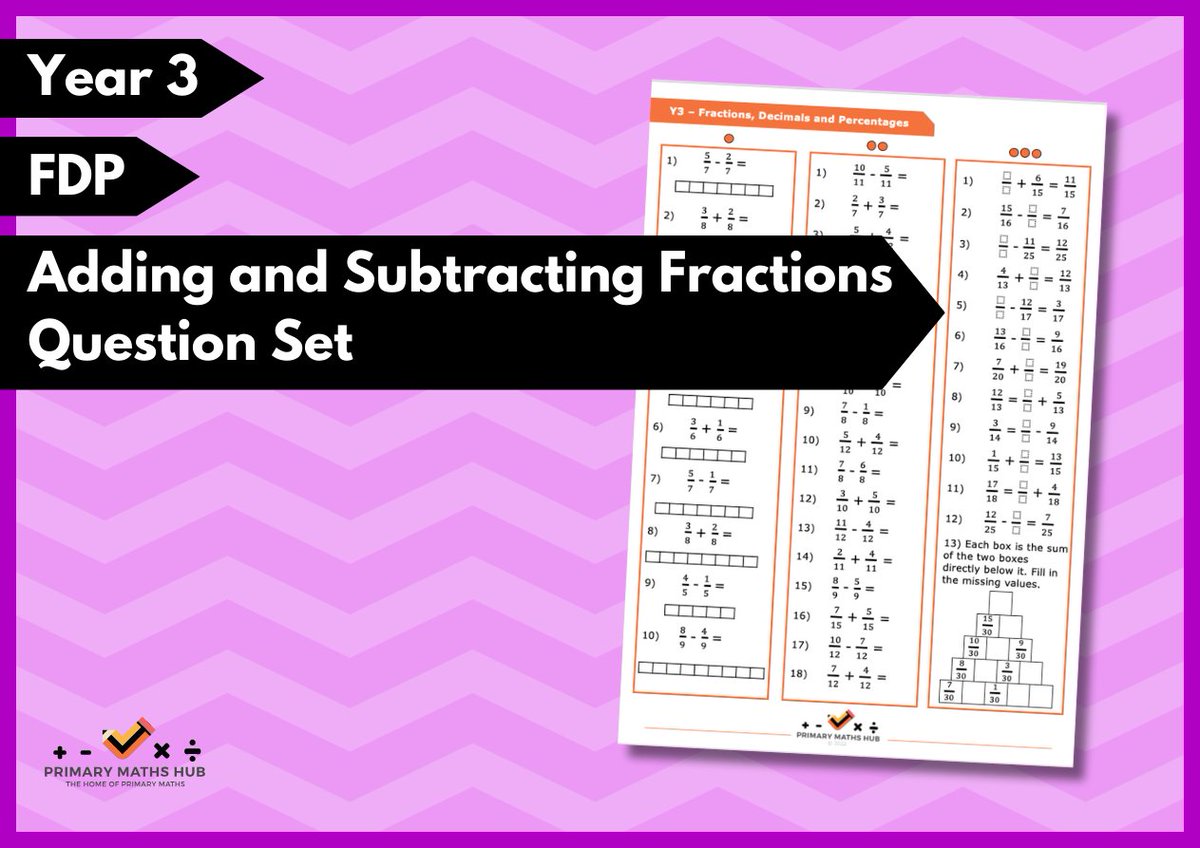 🧡 Daily Resource Showcase! Year 3 - Fractions 🧠

💻 - Visit the website! primarymathshub.com

Just £1.99 for access to 1000's of the best primary maths resources.

📆Only 2 months left of this staggering offer!

#maths #primarymaths #mathsteacher #teacher #primaryteacher