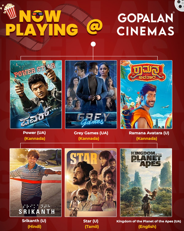 Get ready to enjoy this week’s blockbusters now at an unbelievable price! Watch the latest movies at Gopalan Cinemas. Book your tickets now. Hurry up! #Gopalan #Gopalancinemas #Weekend #cinematime #booknow